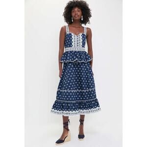 HUNTER BELL Blue Ditsy Floral Lacey Dress Size 12 NWT Retail $485